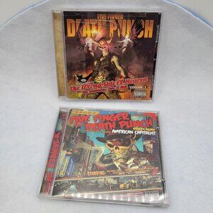 Five Finger Deather Punch Lot of 2 CDs - Wrong Side & American Capitalist